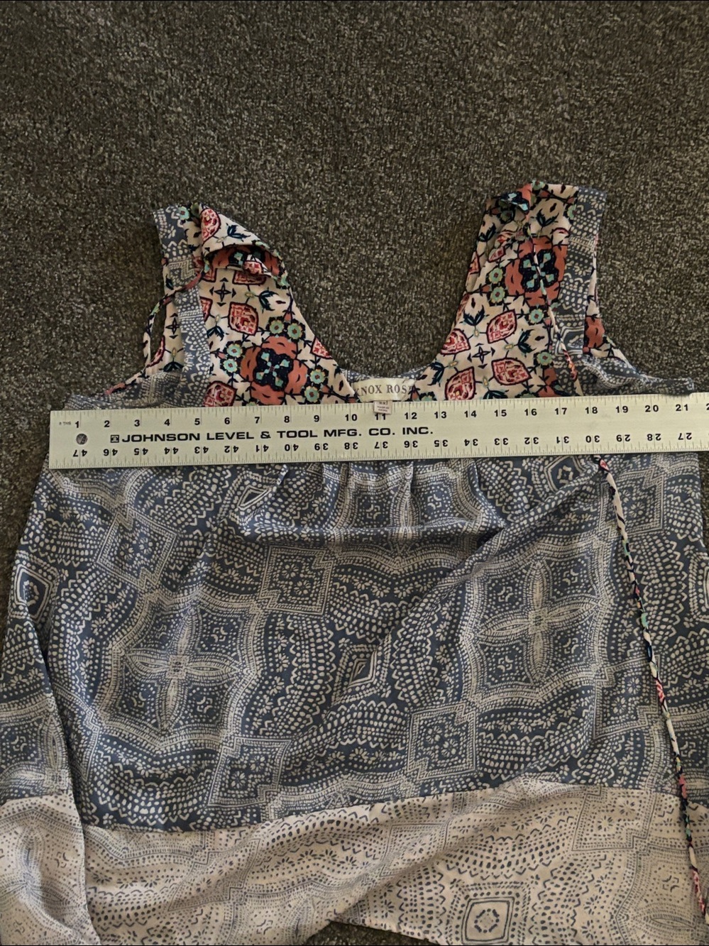 Knox Rose Navy & Cream Printed Sleeveless Tunic Top - Picture 5 of 6